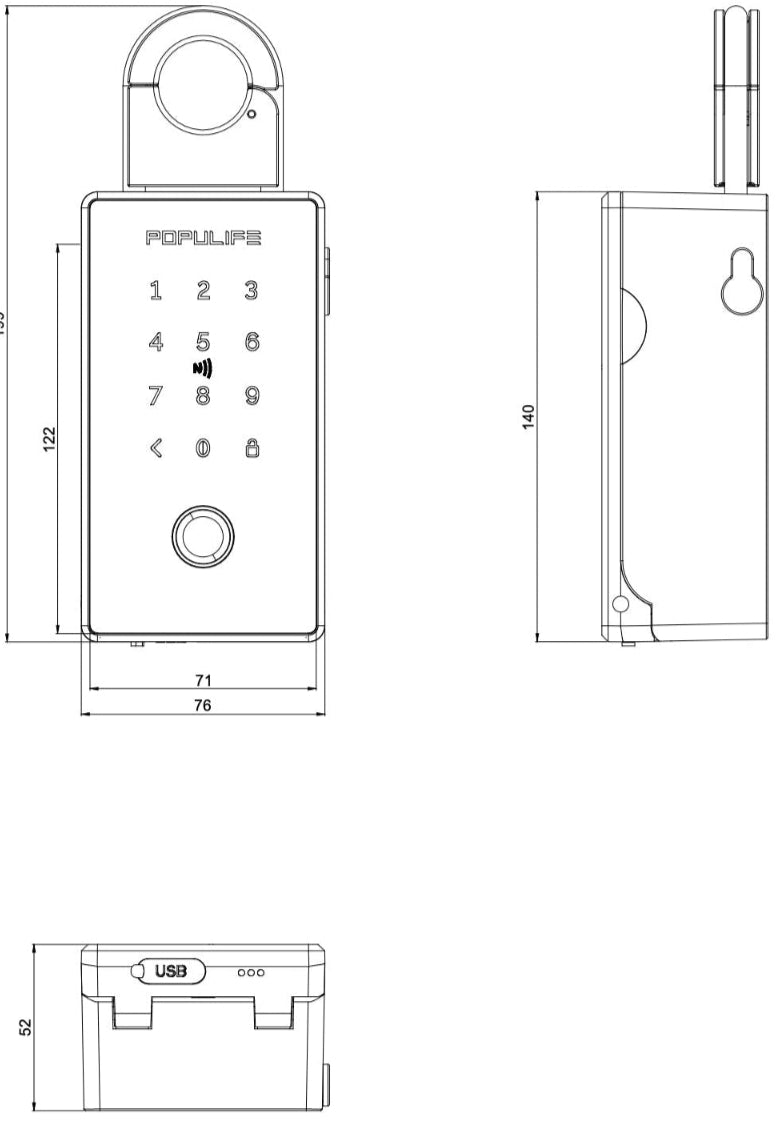 Populife FingerPrint Smart Keybox Pro-Online